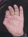 Pink in Graff's hand