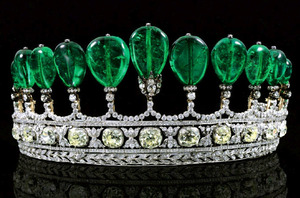 443 Emerald Diamond Tiara circa 1900 Front