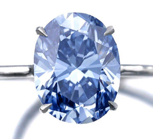 475 Diamond Ring OV 2.39cts F. V. Blue SI2