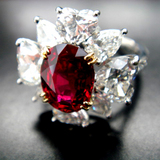 90% Complete 3ct size Ruby Dia Ring bird's-eye view