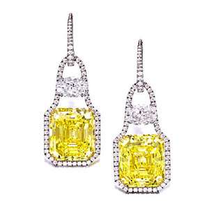 21.17ct 20.77ct Fancy Vivid Yellow VVS1-2