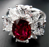 3ct UT Ruby Dia Ring Complete front view