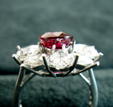 3ct size Ruby Diamond Ring 石載せ 横から