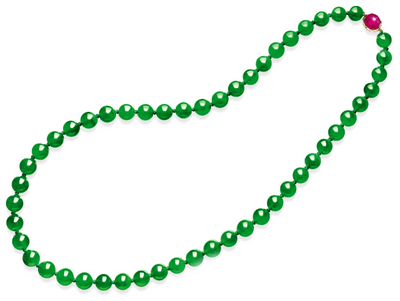 Jadeite Bead and Star Ruby Necklace